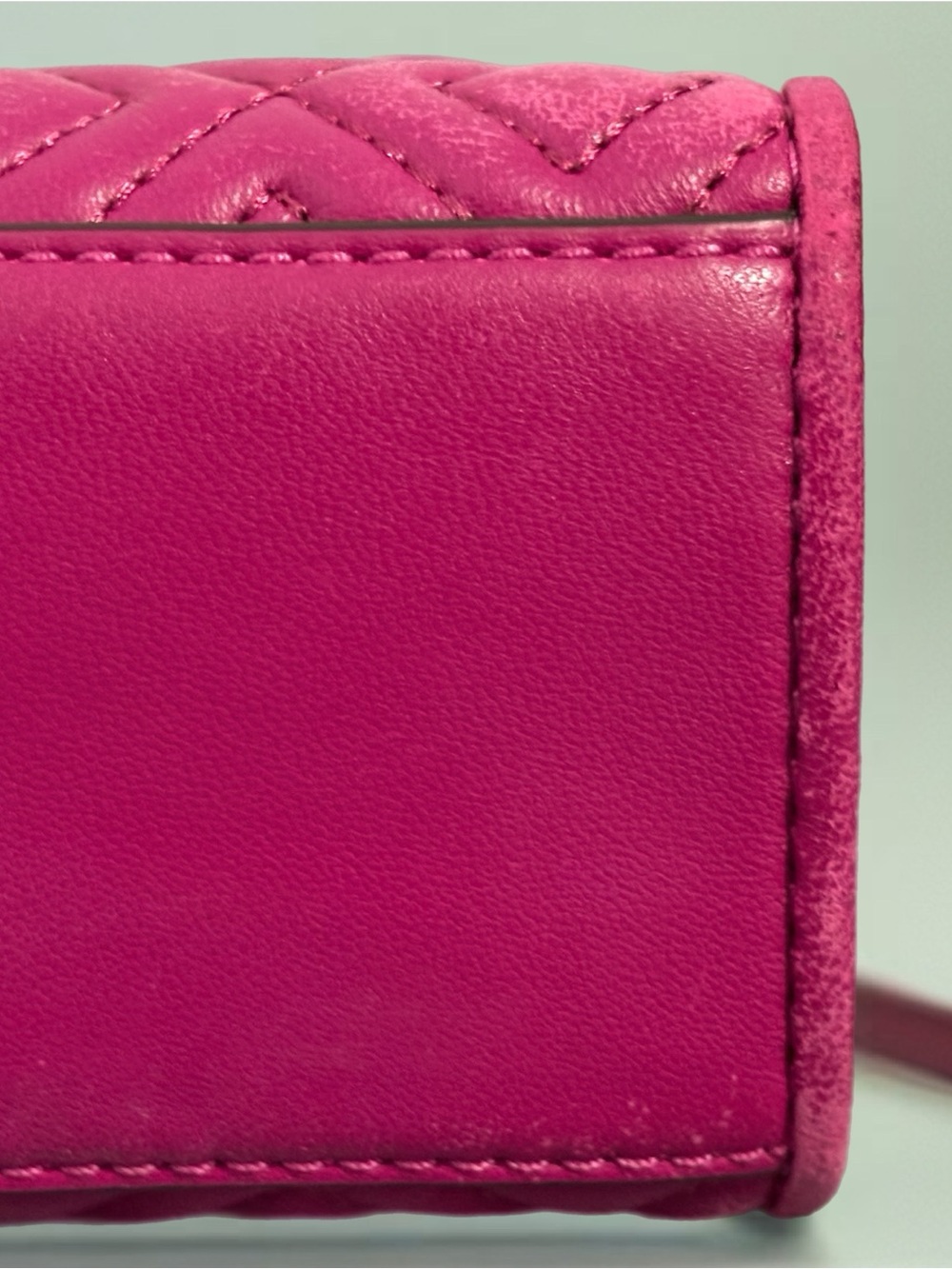 Tory Burch Small Fleming Convertible Shoulder Bag in Party Fuchsia Leather - Picture 9 of 16
